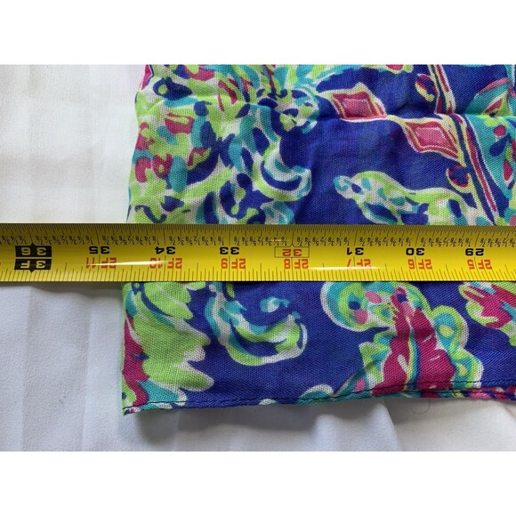 Lilly Pulitzer Toucan Play Riley Infinity Scarf Blue Pink Green VGUC - Picture 3 of 6